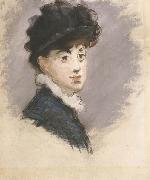 Edouard Manet La femme au chapeau noir (mk40) painting